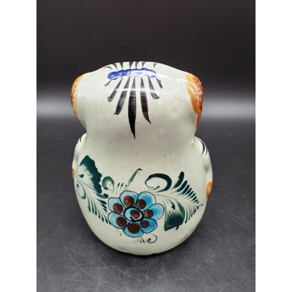 Mexican Tonala Folk Art Pottery Pig Standing Signed Hand Painted NICE - Picture 3 of 12